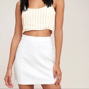 Free people denim mini skirt